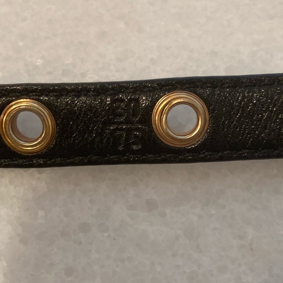 Prada Black Leather Belt with Gold Eyelets main image 5